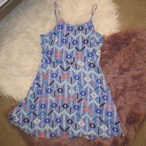 NWT Blue Tribal Zig Zag Dress